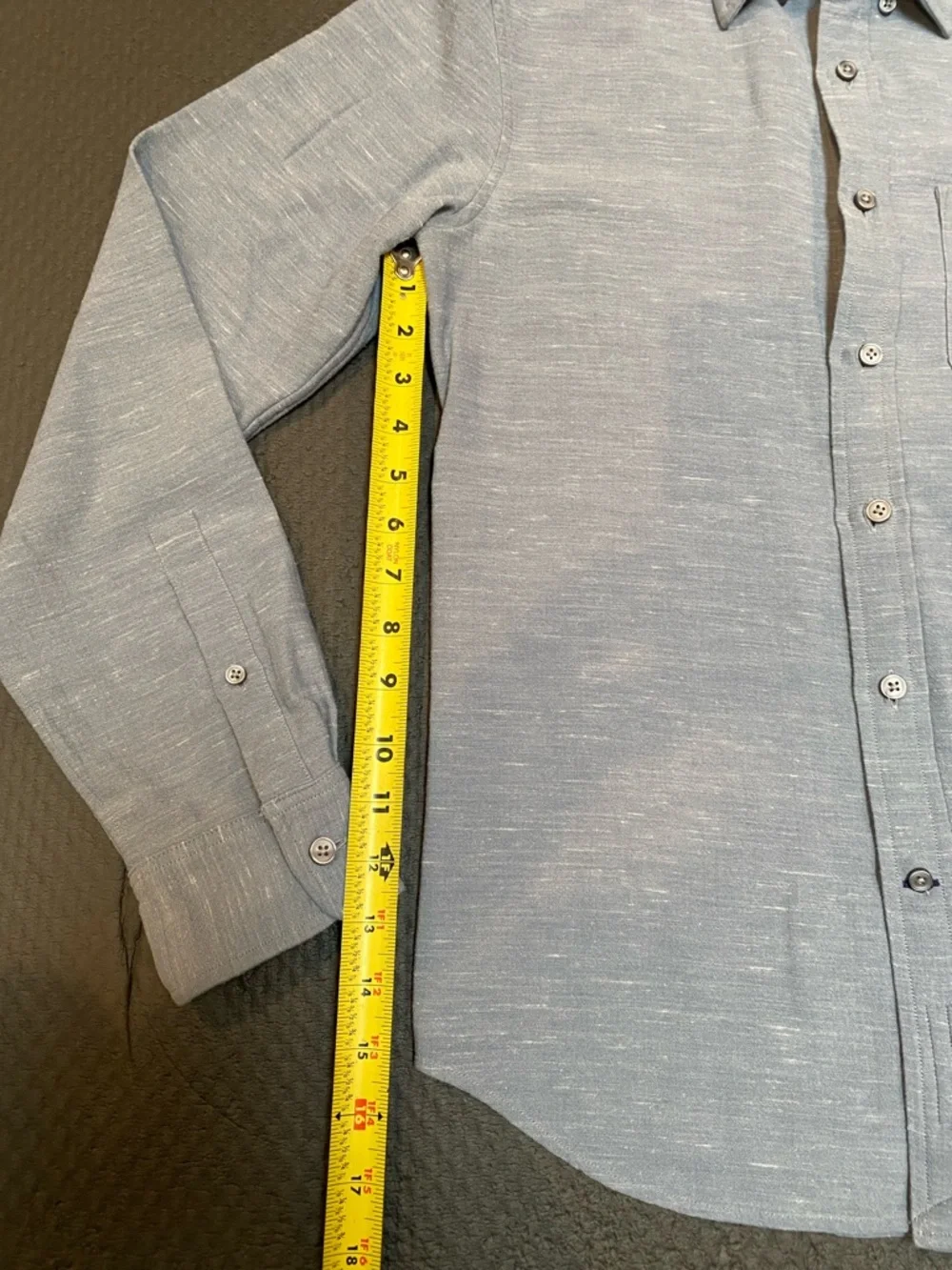 Club Monaco Men’s Light Blue Button Up Long-Sleeve Shirt, Small - Picture 6 of 13